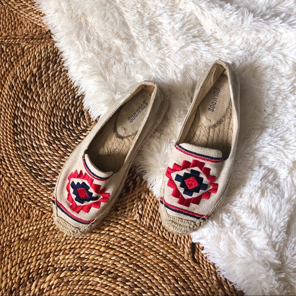 Soludos Shoes - soludos aztec canvas platform espadrille slip ons